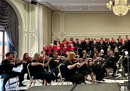 The orchestra and choir during a previous concert.