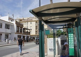 Bus stop in Rincón de la Victoria.