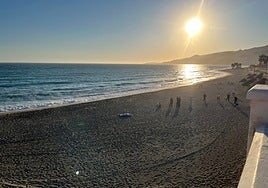 The beach in Nerja this Tuesday evening.