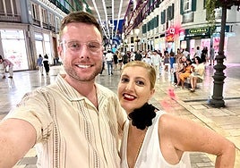 Vicky Martín and her cousin Ryan Loney on Malaga's Calle Larios this summer.