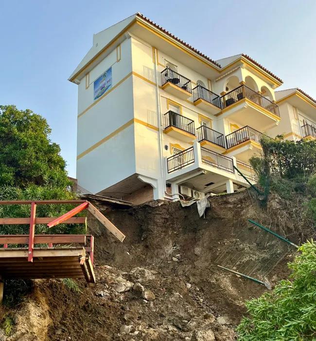 View of the damage from the beach.
