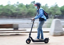 File image of an electric scooter rider.