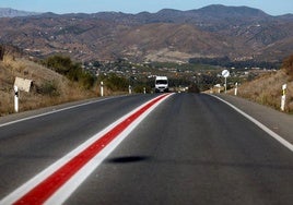 The painted red line on the 'death trap' road.