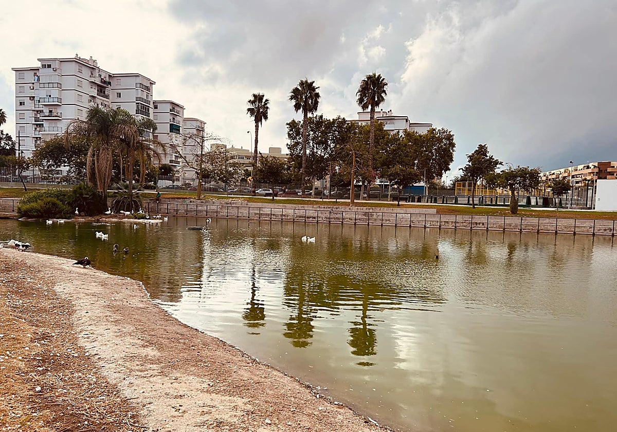 Image of the pond in María Zambrano Park, where there are some 200 ducks and geese.