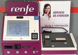 An example of one of the new passenger information points being installed at some Renfe train stations.