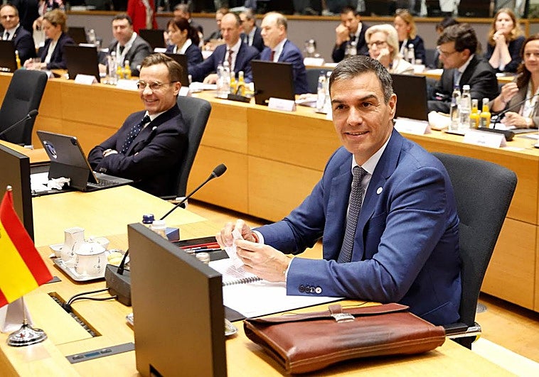 Pedro Sánchez in Brussels on Wednesday.