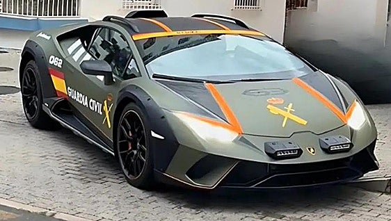 Lamborghini supercar in Guardia Civil livery turns heads on the Costa del Sol