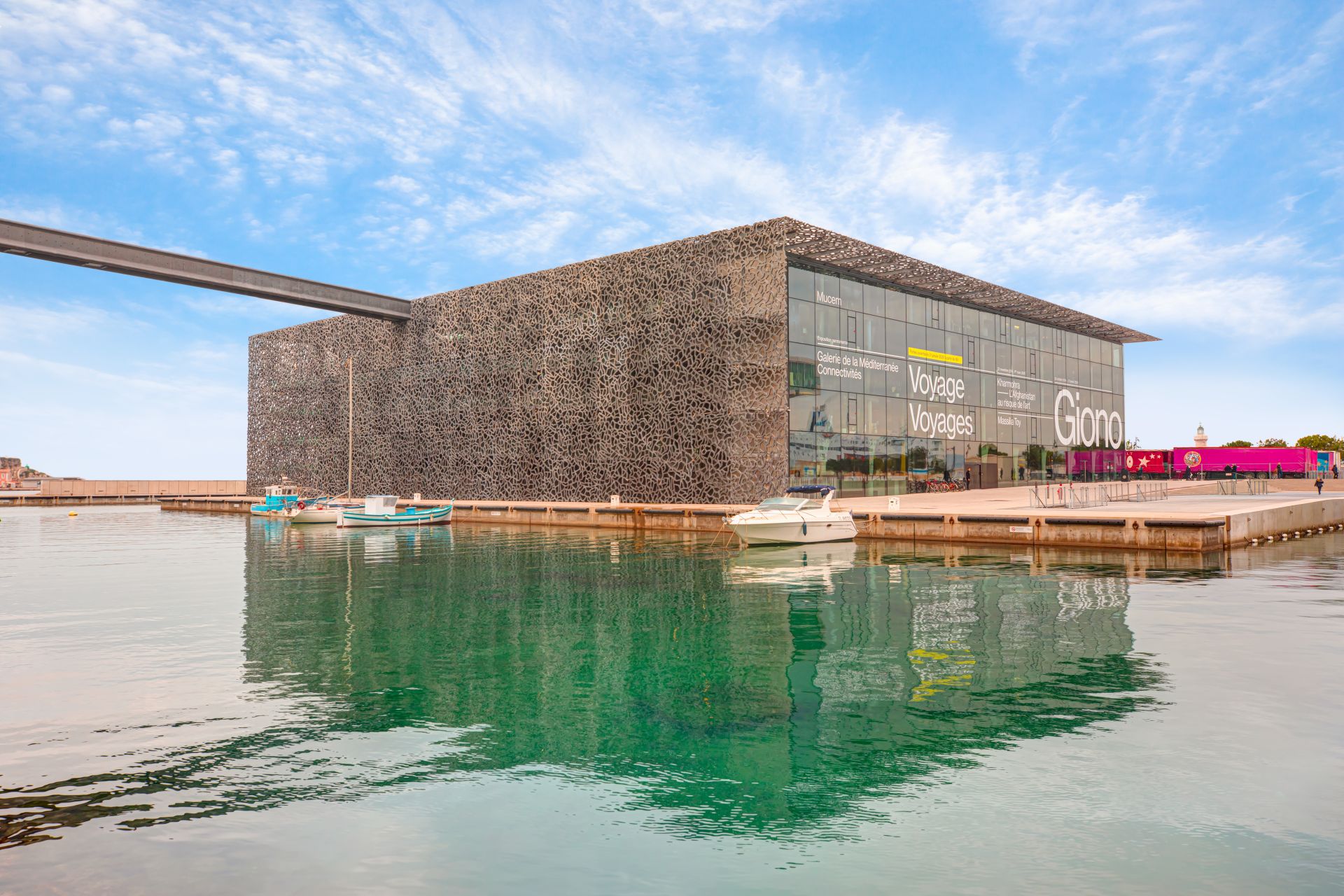 The museum of European and Mediterranean Civilisations’ unique building, standing on the Mediterranean sea.