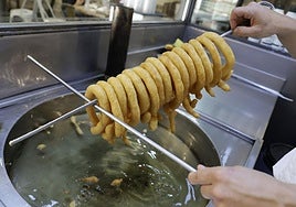 Freshly-cooked churros.