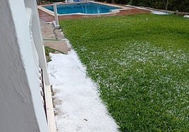 Accumulated hail in Nerja.