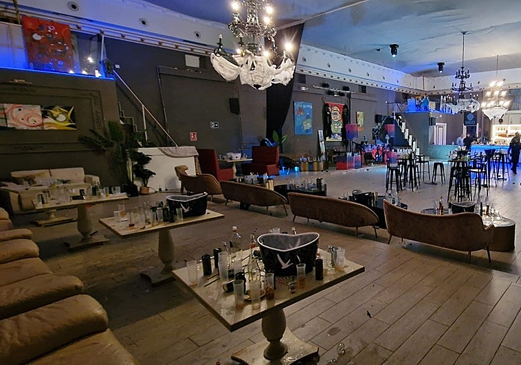 Inside the premises after partygoers were ordered to leave