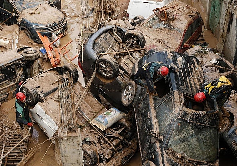 The scale of the devastation that faces emergency workers in Spain's Valencia region.