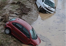 Vehicles damaged by the passage of the 'Dana' storm in Malaga province.