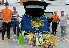 Donations for the Soroptimist food collection campaign.