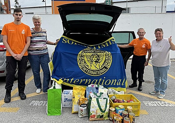 Donations for the Soroptimist food collection campaign.
