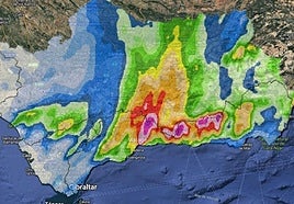 Map of possible accumulations in Malaga province, prepared by the Hidrosur service of the Junta de Andalucía.