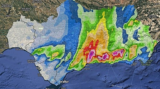 Aemet updates its forecast for Wednesday: these are the areas of Malaga province where the heaviest rain is likely to fall