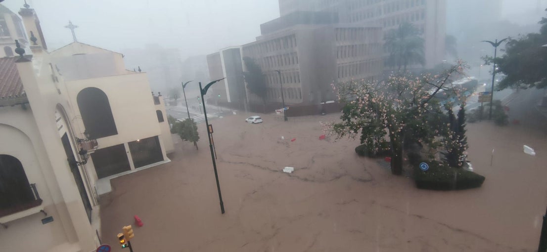 The latest 'Dana' storm sweeps through Malaga and these are the scenes it is leaving in its wake