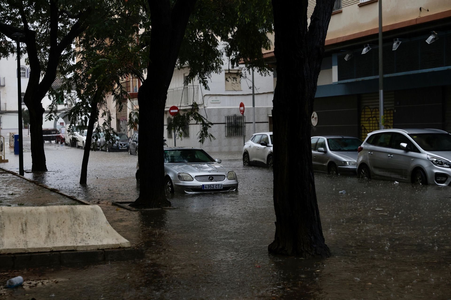 The latest 'Dana' storm sweeps through Malaga and these are the scenes it is leaving in its wake