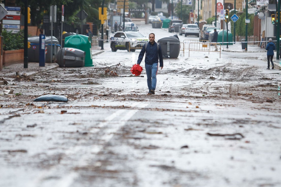 The latest 'Dana' storm sweeps through Malaga and these are the scenes it is leaving in its wake