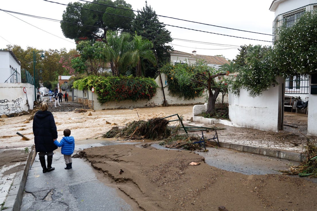 The latest 'Dana' storm sweeps through Malaga and these are the scenes it is leaving in its wake