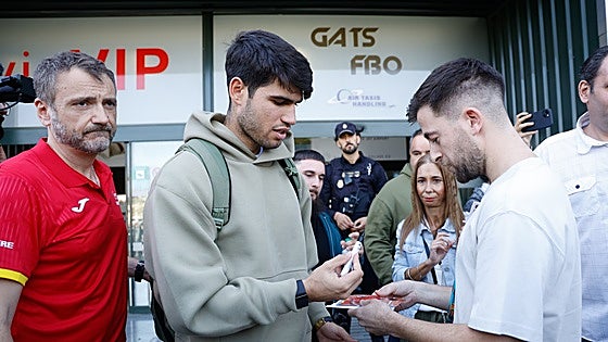 In pictures: Carlos Alcaraz arrives on Costa del Sol to complete Spain's Davis Cup squad