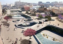 Artist's impression of the 'plaza-bridges' planned for the Santo Domingo area.