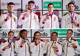 Spain's bronze-medal teams.