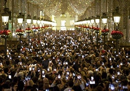 Calle Larios on the night the Christmas lights were switched on.