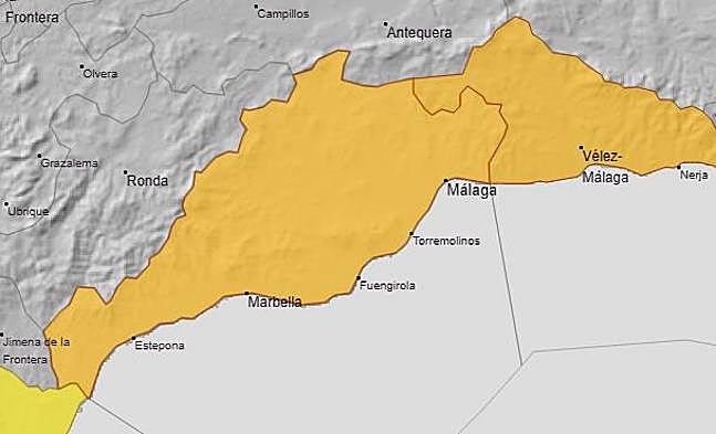 Areas covered by the Aemet yellow "risk" weather alerts on Thursday.