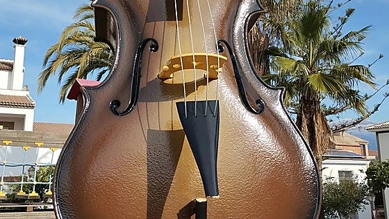 Malaga town's giant musical instruments vandalised by 'hooligans'