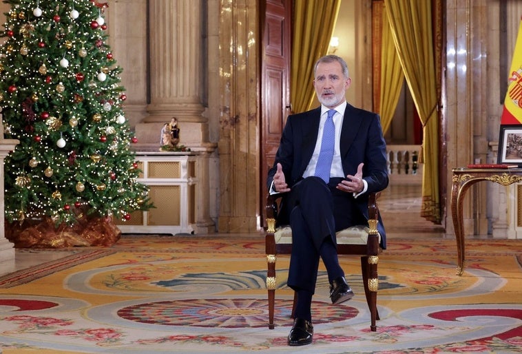 Felipe VI, during his televised Christmas Eve speech.