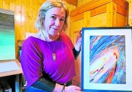 Blanca Troughton Luque shows her work Una del Triplete de Leo in her studio in Torremolinos.