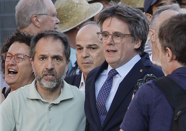 Puigdemont, during his brief appearance in Barcelona.