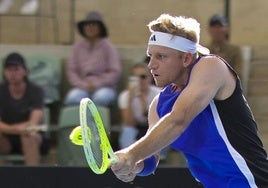 Davidovich in action at the ATP 250 in Adelaide this week.