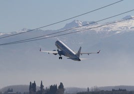 Plane taking off from Granada airport.