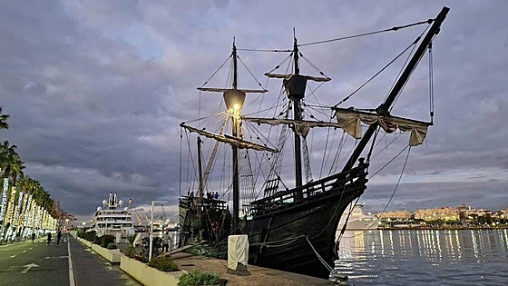 Nao Victoria sailing ship extends its stay and welcomes visitors aboard in Malaga port