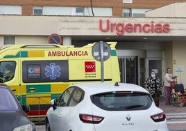 An ambulance outside A&E at the October 12 Hospital in Madrid.