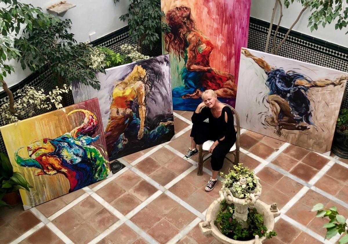 Bettina Eriksen on the patio of her studio in Fuengirola.