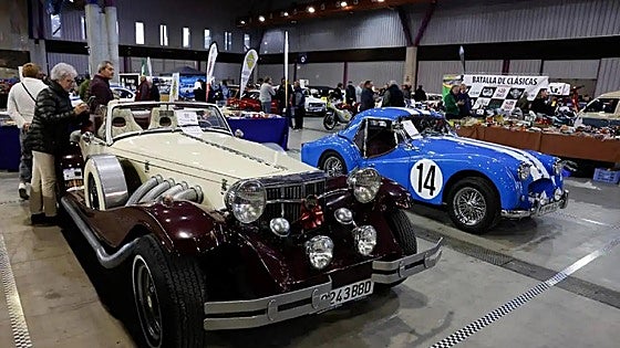Vintage motors on display at Retro classic car show in Malaga