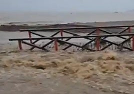 Watch as Costa del Sol footbridge is swept away by torrent of water from flooded stream in Mijas