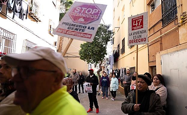 Neighbours gathered in solidarity with Josefa and her children.