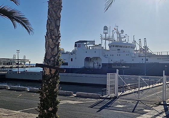 The Geo Barents, in the port of Malaga.