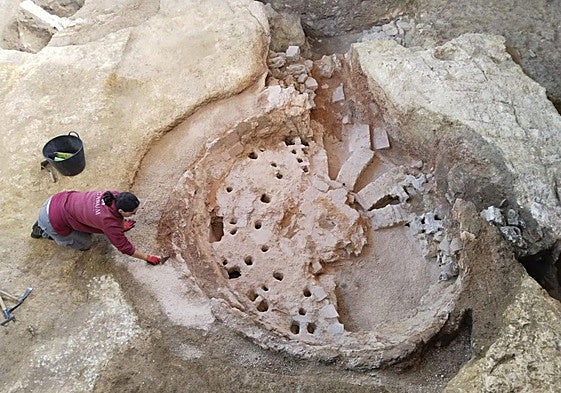 The base of one of the kilns.