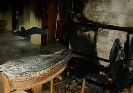 The fire completely gutted the living room.