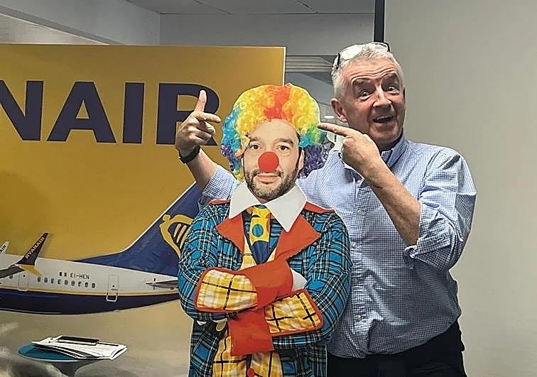 Ryanair CEO Michael O'Leary during the press conference.