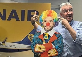 Ryanair CEO Michael O'Leary during the press conference.