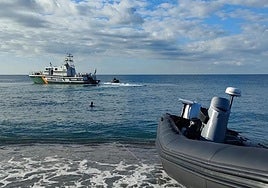 File image of a Guardia Civil patrol boat after a chase with a narco-boat.