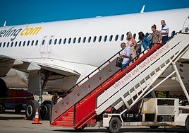 A Vueling plane at Granada airport.
