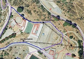 Plans of the Adventure Park with zip lines in Casarabonela.